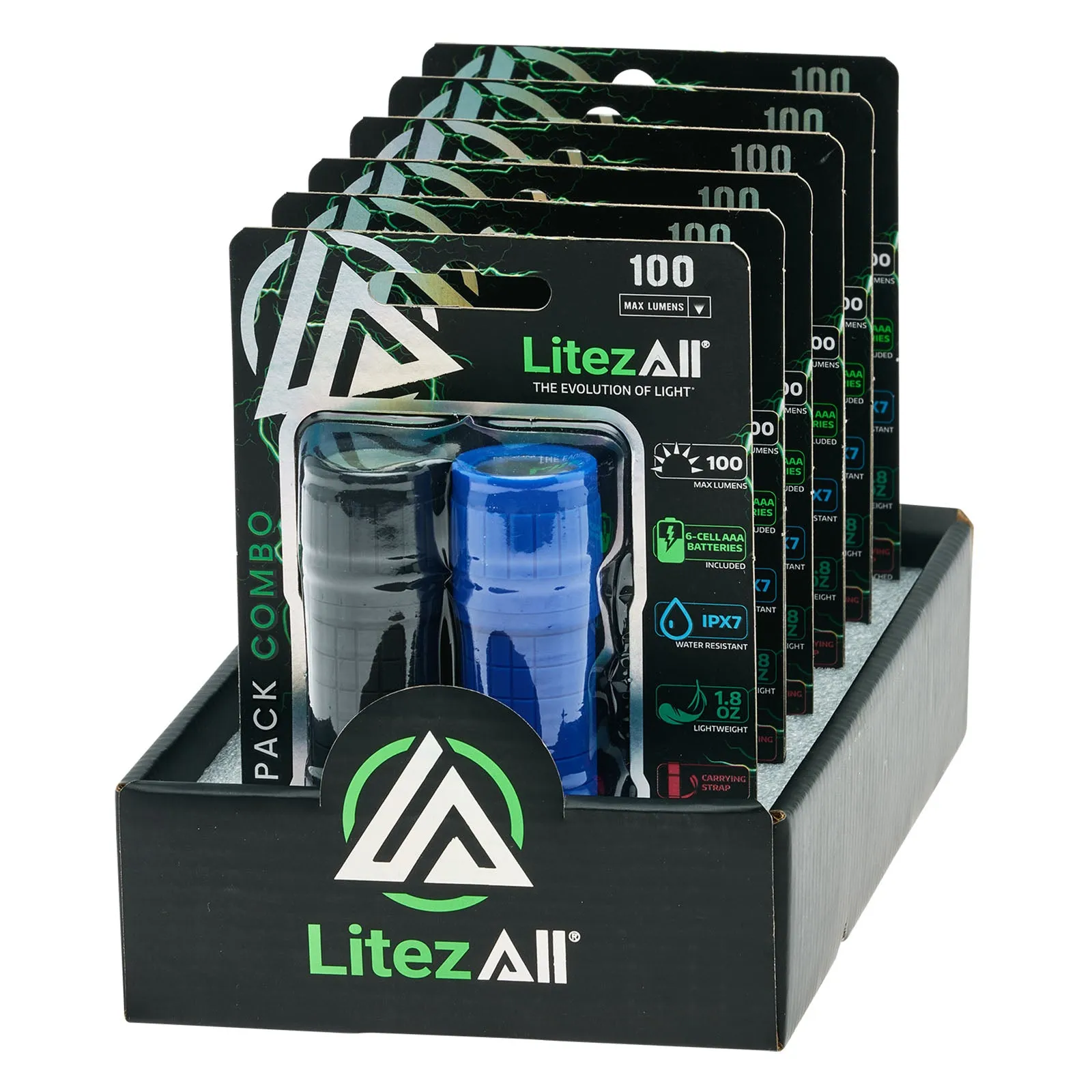 LitezAll Rubber Coated Pocket Flashlight 2 Pack