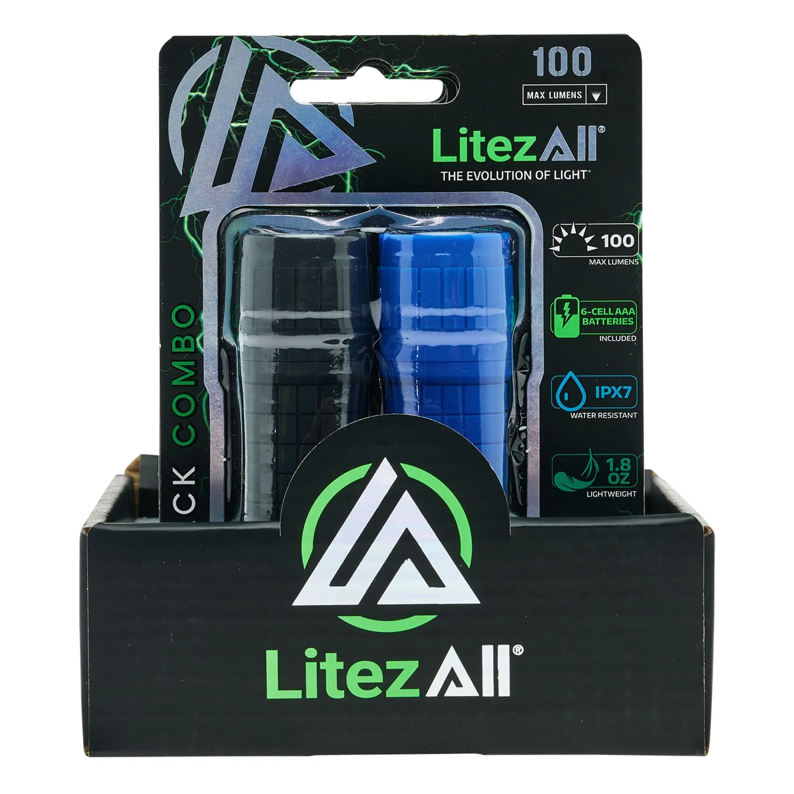 LitezAll Rubber Coated Pocket Flashlight 2 Pack
