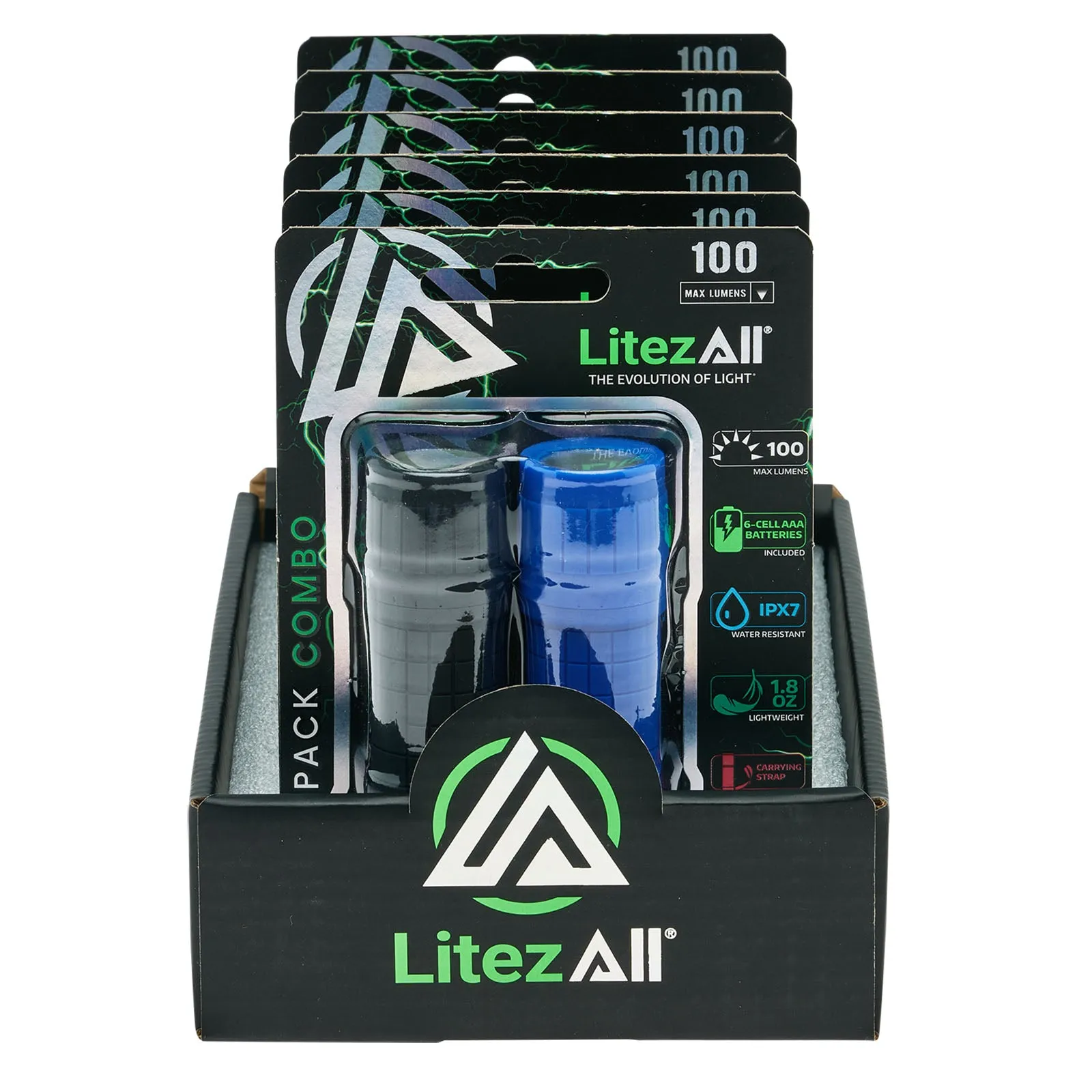 LitezAll Rubber Coated Pocket Flashlight 2 Pack