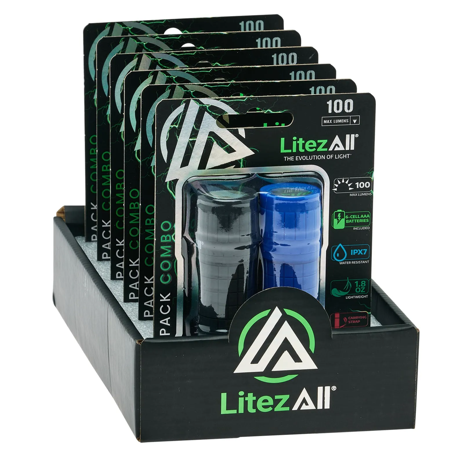 LitezAll Rubber Coated Pocket Flashlight 2 Pack