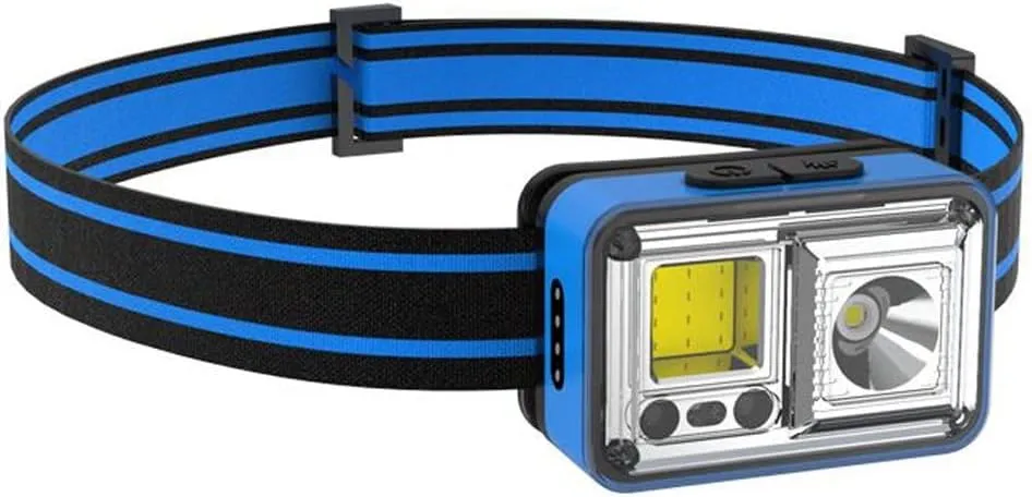 Lithium Battery Induction Headlight Led Outdoor Strong Light Head-Mounted Torch Type-C Rechargeable Wild Fishing Headlight(Blue)
