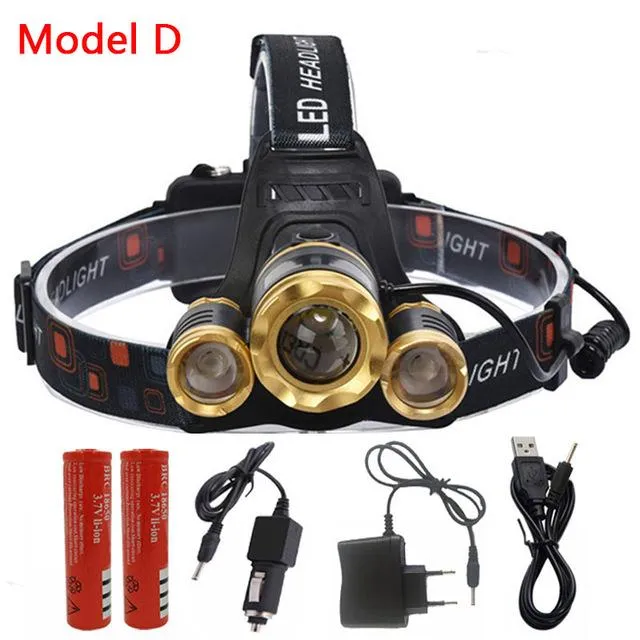 Litwod Z10 XML 3T6 LED Headlight Headlamp 10000Lm Head Lamp Light 4mode torch 2x18650 battery AC charger for fishing Lights