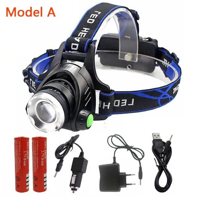 Litwod Z10 XML 3T6 LED Headlight Headlamp 10000Lm Head Lamp Light 4mode torch 2x18650 battery AC charger for fishing Lights