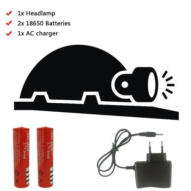 Litwod Z102303 LED headlamp Headlight chips 3LED 1T6 2Q5 led Head Flashlight Lamp Lantern 18650 rechargeable battery & charger