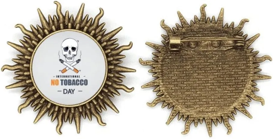 Logo l No Tobacco Day Metall Sonne Brosche Haken Pin