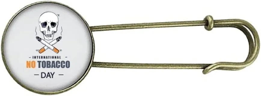 Logo l No Tobacco Day Retro Metal Brooch Pin Clip Jewelry