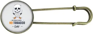 Logo l No Tobacco Day Retro Metal Brooch Pin Clip Jewelry