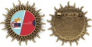 Logo Left Cigarettes Are Not Allowed World No Tobacco Day Metall Sonne Brosche Haken Pin