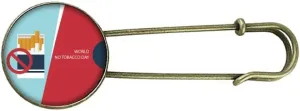 Logo Left Cigarettes Are Not Allowed World No Tobacco Day Retro Metal Brooch Pin Clip Jewelry