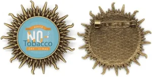 Logo No Tobacco Day Art Deco Fashion Metall Sonne Brosche Haken Pin