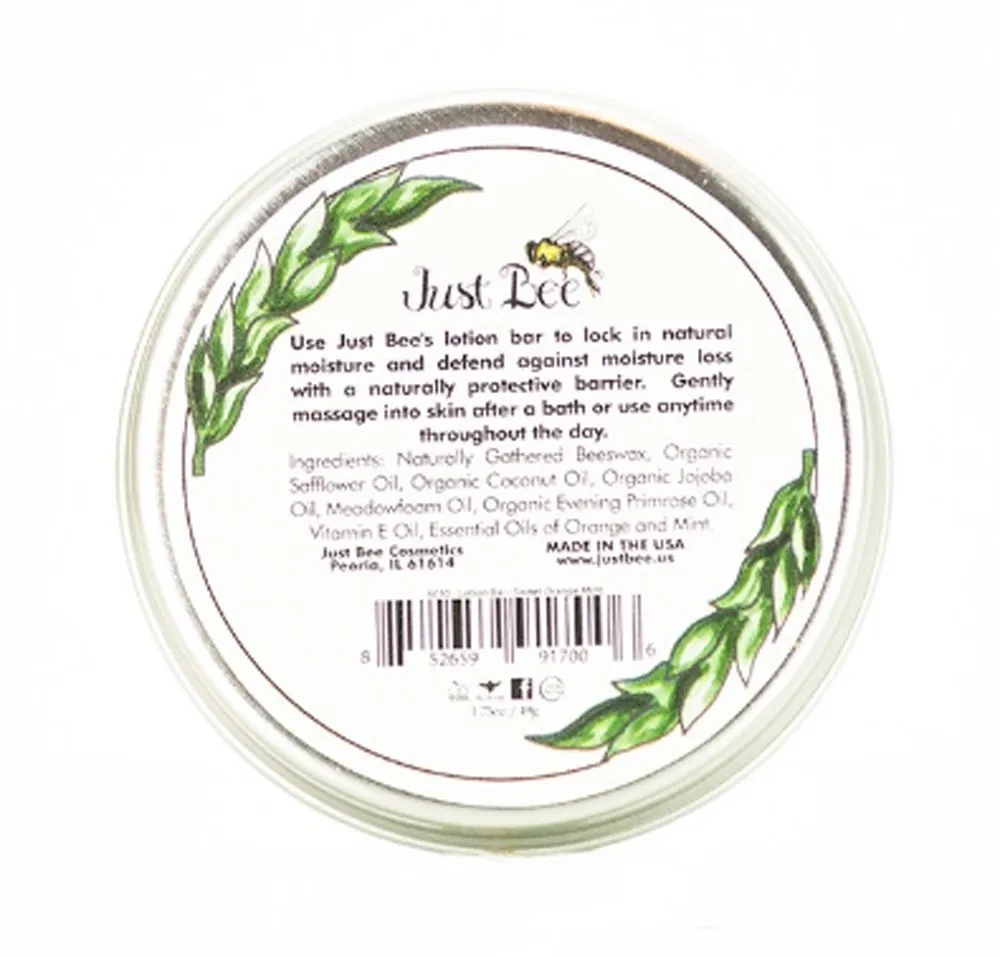 Lotion Bar Naturally Gathered Beeswax Sweet Orange Mint