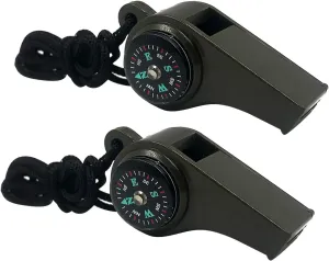 Loud 3-in-1 Survival Whistle x2 - Stay Safe Outdoors!