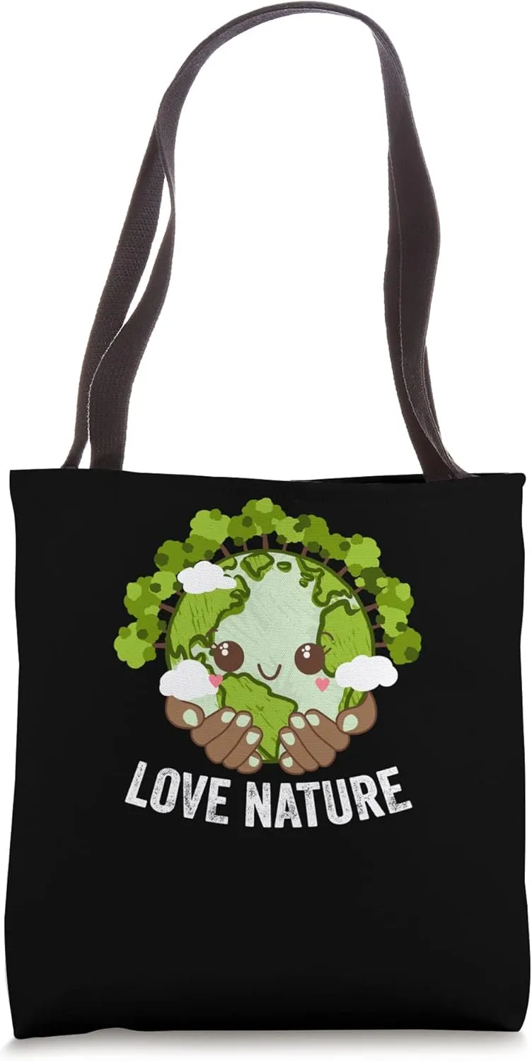 Love Nature Sustainable Ecology Zero Waste Ecosystem Trees Tote Bag