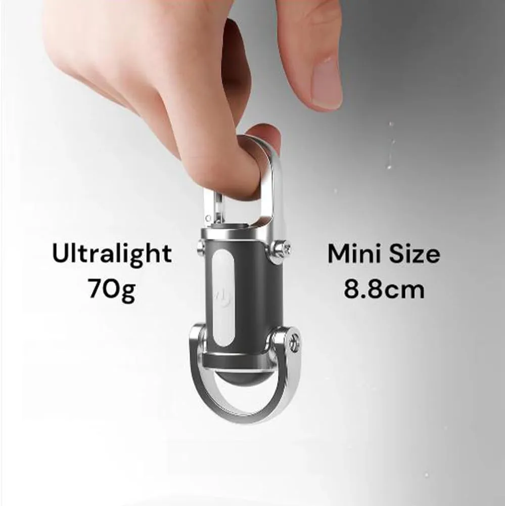 Lumilink Mini Torch, High Gloss Waterproof Portable Flashlight Keychain, Emergency Equipment (Silver Black)