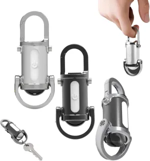 Lumilink Mini Torch, High Gloss Waterproof Portable Flashlight Keychain, Emergency Equipment (Silver Black)