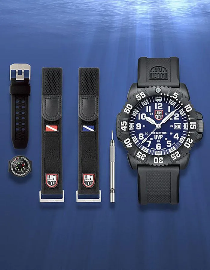 Luminox Mens Scott Cassell Special Edition Diving Set - Blue Dial - Polyurethane