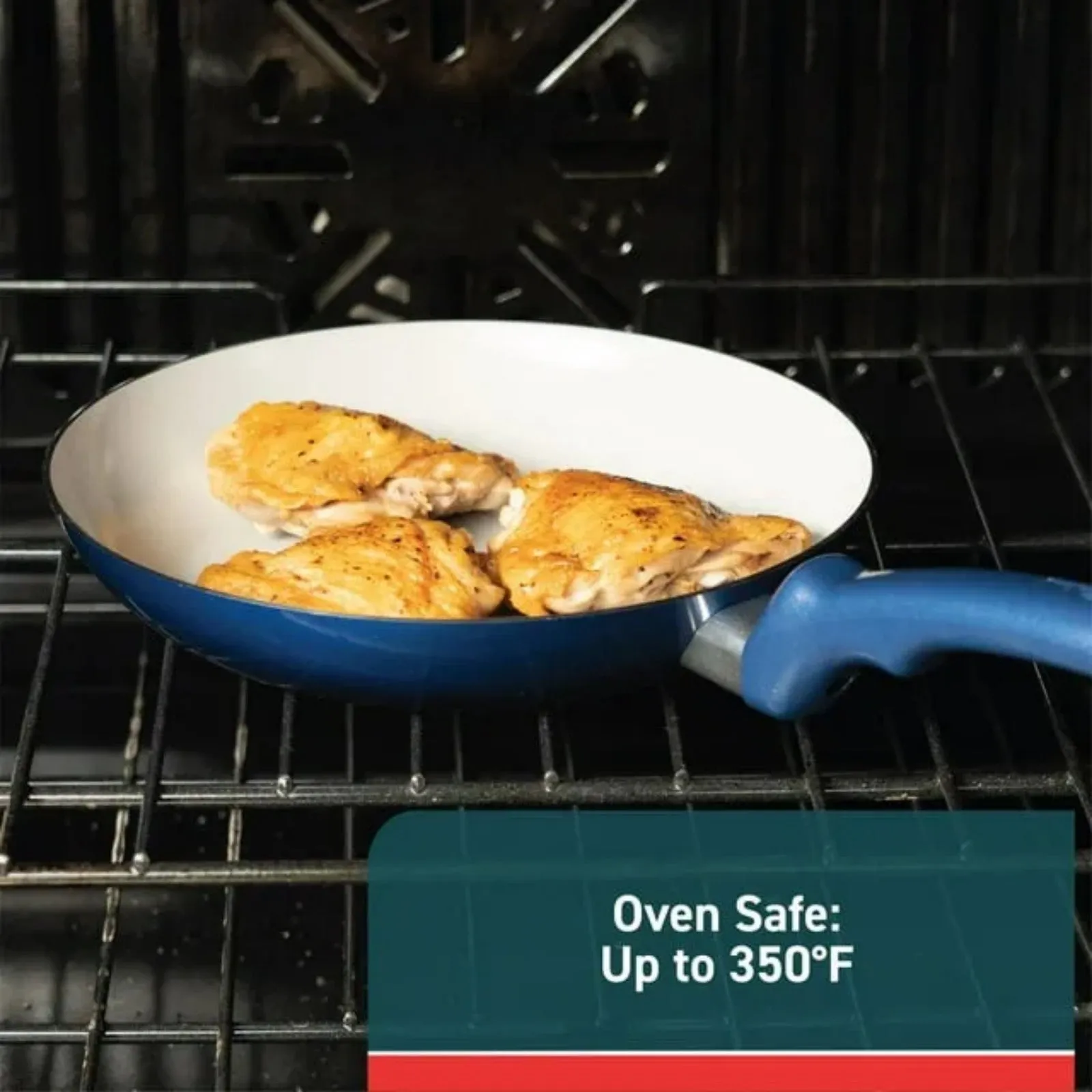 LunaLulink Ceramic Cookware Blue Non-Stick Effective communication 4-Piece Flash offer Set,