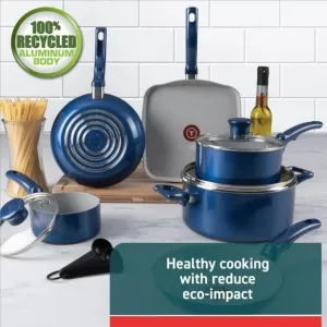LunaLulink Ceramic Cookware Blue Non-Stick Effective communication 4-Piece Flash offer Set,