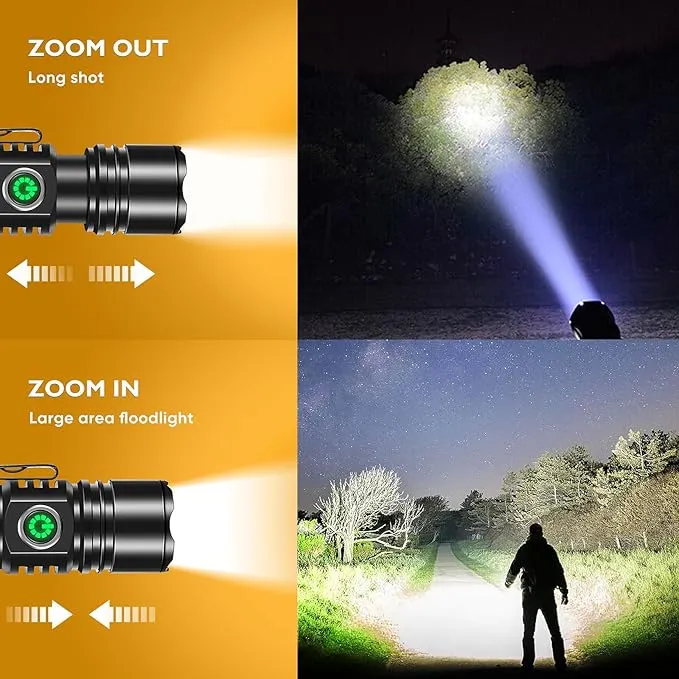LUXJUMPER Super Bright LED Mini Flashlights with Portable Clip & Tail Magnet Rechargeable Hat Clip Light, EDC Zoomable 3 Modes, Waterproof Tactical Flashlight for Hiking, Camping, Hurricane Outage