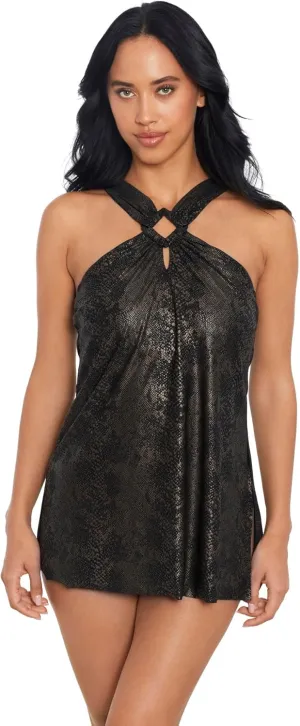 MagicSuit Women's Square Cut Beverly Soft Cup Adjustable Strap One Piece Swimdress
