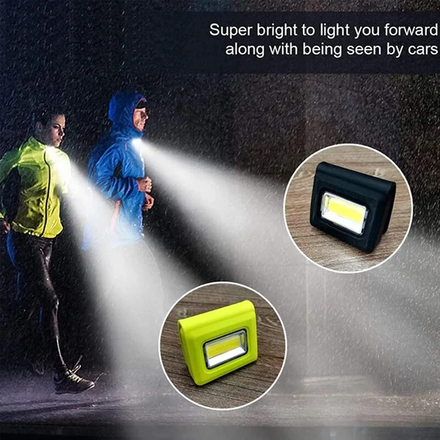 Magnetic Cob Work Light,Safety Running Light with Strong Magnetic Clip,6 Light Modes USB Rechargeable Waterproof Mini Led Keychain Light with Headband for Night Running Joggers Walking Hiking (3Pcs)