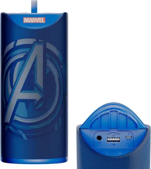 Marvel Avengers Wireless Bluetooth Speaker- Water Resistant Rechargeable Wireless Speaker With Up To 3 Hours Playtime/SD Card Slot/FM Radio- Marvel Gifts for Men and Women, All Fans of The Avengers