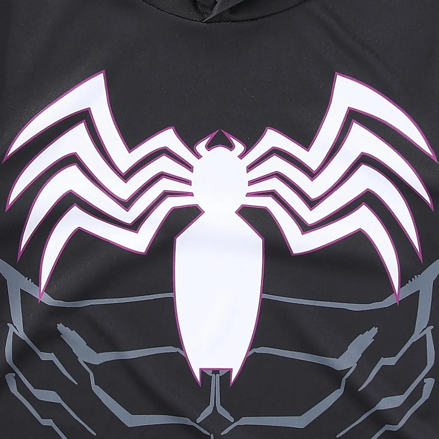 Marvel Spider-Man Venom Boys Hooded Athletic T-Shirt and Active Mesh Short Set for Big Kids