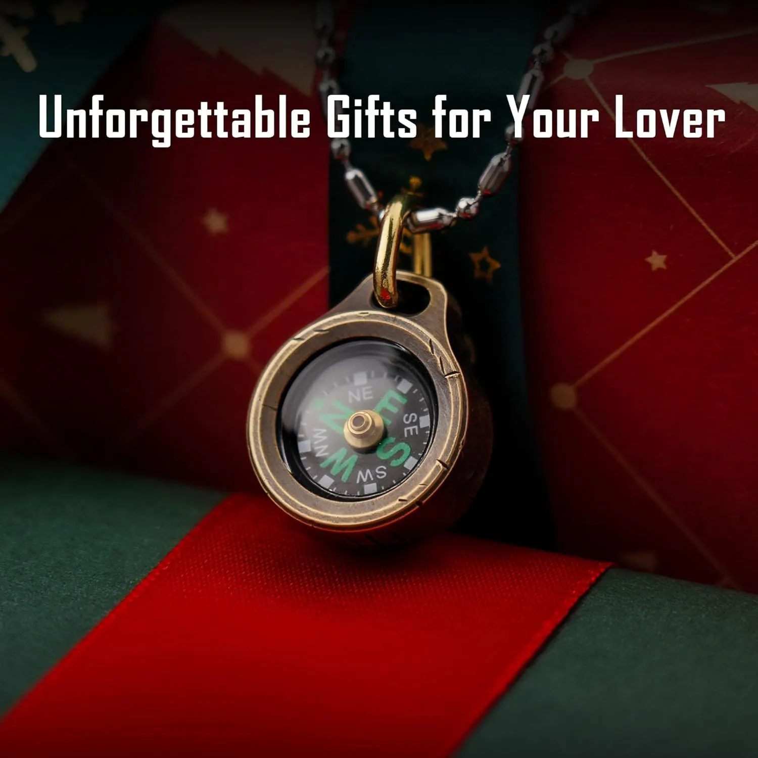 MecArmy CMP/CMP2 Mini Compass- Meaningful Graduation Birthday Gifts for Men Women, EDC Titanium/Brass/Copper Pocket Compass for Hiking SurvivaI, IPX5 Waterproof, Glow in The Dark, Necklace Pendant