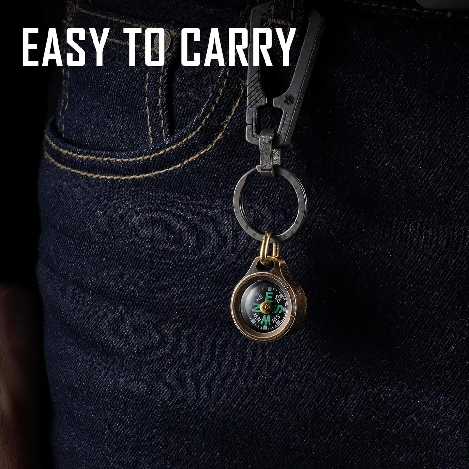 MecArmy CMP/CMP2 Mini Compass- Meaningful Graduation Birthday Gifts for Men Women, EDC Titanium/Brass/Copper Pocket Compass for Hiking SurvivaI, IPX5 Waterproof, Glow in The Dark, Necklace Pendant
