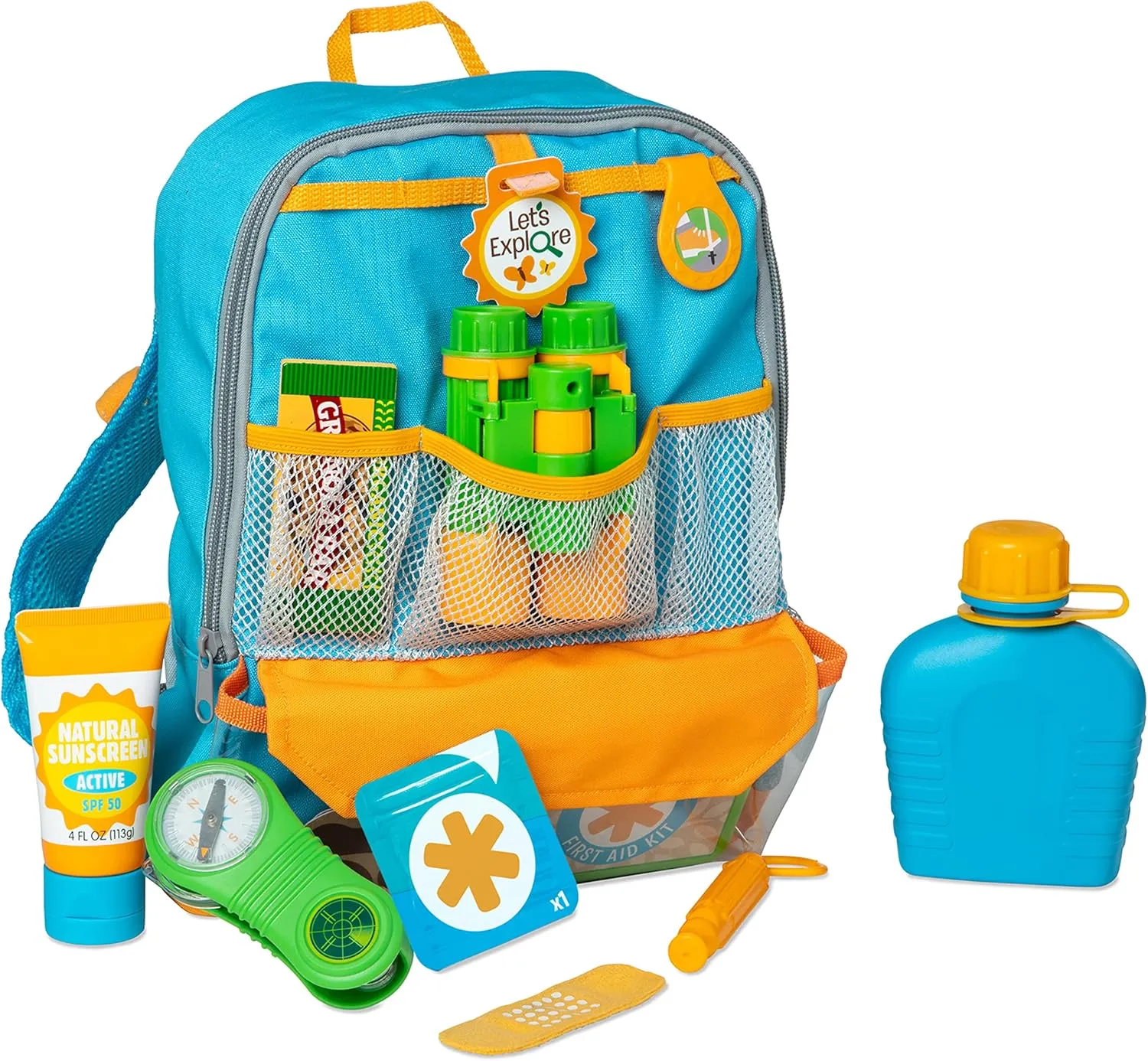 Melissa & Doug Let’s Explore Hiking Play Set – 23 Pieces Toddler Nature Toys, Hiking Toys for Kids Ages 3 