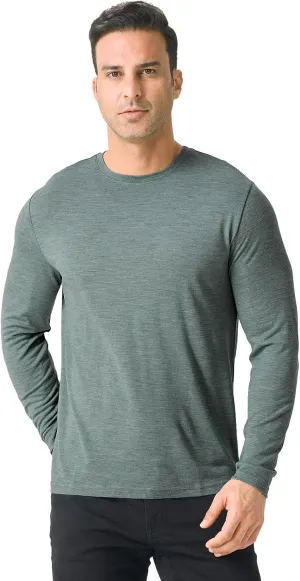 Merino Protect 100% Merino Wool Base Layer Mens Soft Long Sleeve Shirts Odor Resistance Thermal Underwear for Hunting Hiking