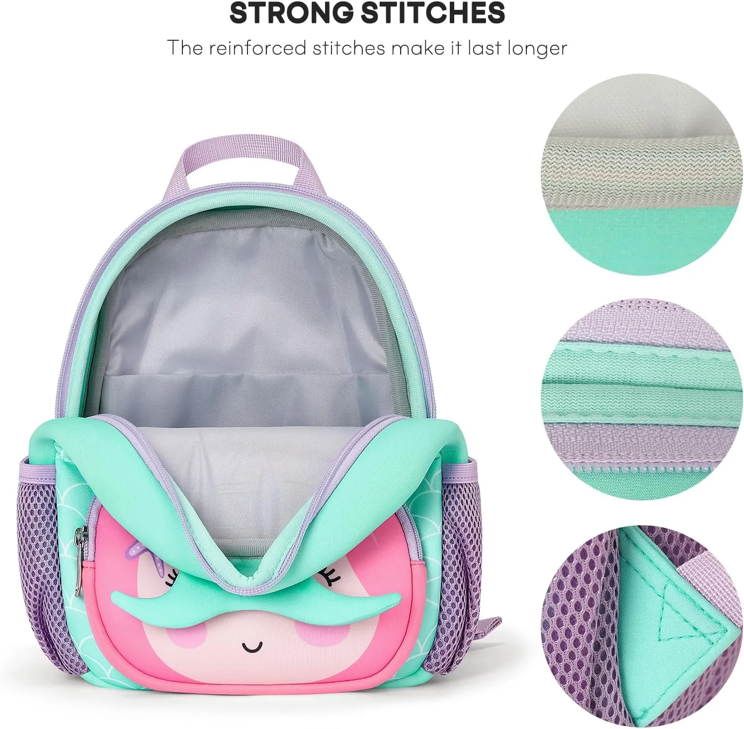 mibasies Backpack Leash for Toddlers 1-3: Baby Backpack with Leash for Boys Girls - Mermaid Backpack - 9inch Mini