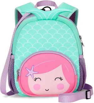 mibasies Backpack Leash for Toddlers 1-3: Baby Backpack with Leash for Boys Girls - Mermaid Backpack - 9inch Mini