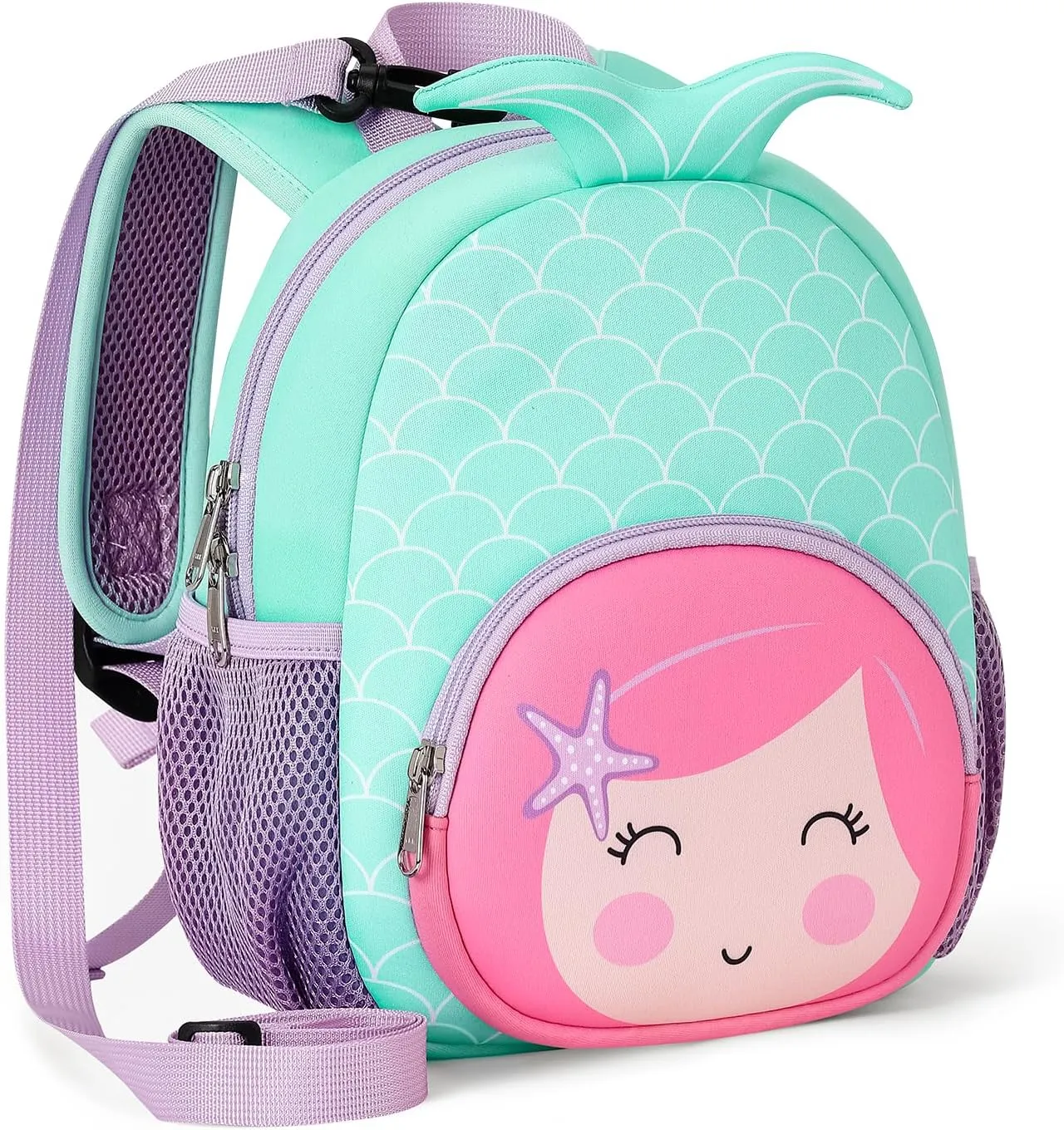 mibasies Backpack Leash for Toddlers 1-3: Baby Backpack with Leash for Boys Girls - Mermaid Backpack - 9inch Mini