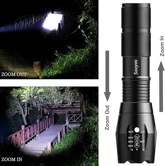 Military Grade Flashlight 2000 Lumen 5 Modes Water Resistant LED Flash Light (3-Pack)