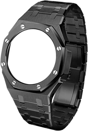 Mini Casioak Mod Kit All Metal Watch Bezel Strap Replacement Accessories For-7AJF Watch Strap