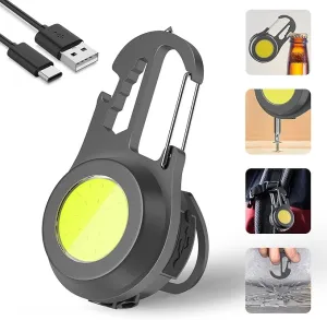 Mini Flashlight, Rechargeable, Portable, Waterproof, 800 Lumen, 4 Light Modes, Magnetic, Keychain, LED, Gray