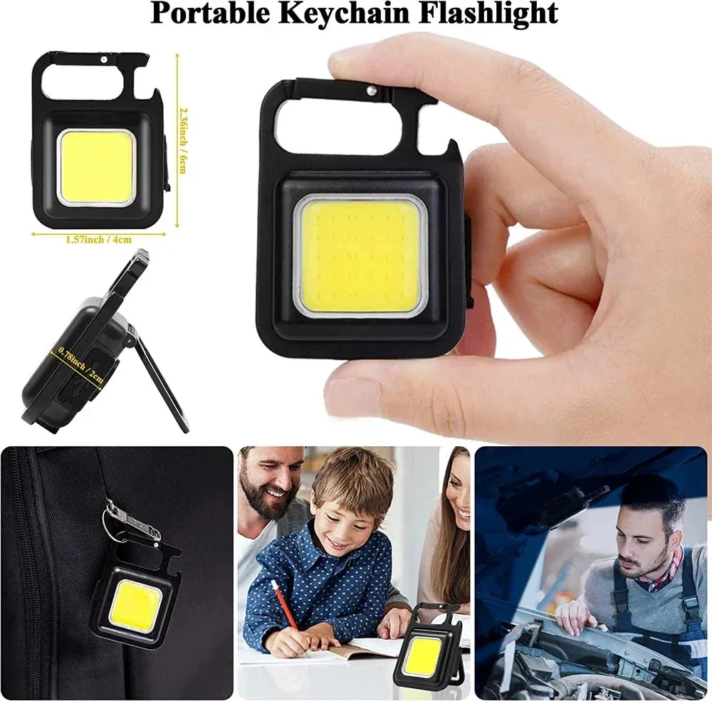 Mini LED Flashlight Magnetic COB Work Light 800 Lumens USB Rechargeable Camping Spotlight