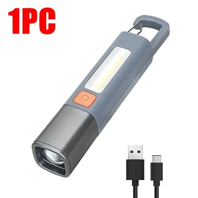 Mini LED Torch Flashlight 1-10pcs, Zoomable, Waterproof, COB Side Lights, for Outdoor Fishing, Hunting, Camping
