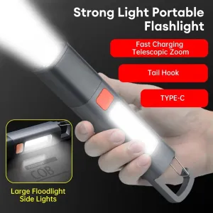Mini LED Torch Flashlight 1-10pcs, Zoomable, Waterproof, COB Side Lights, for Outdoor Fishing, Hunting, Camping