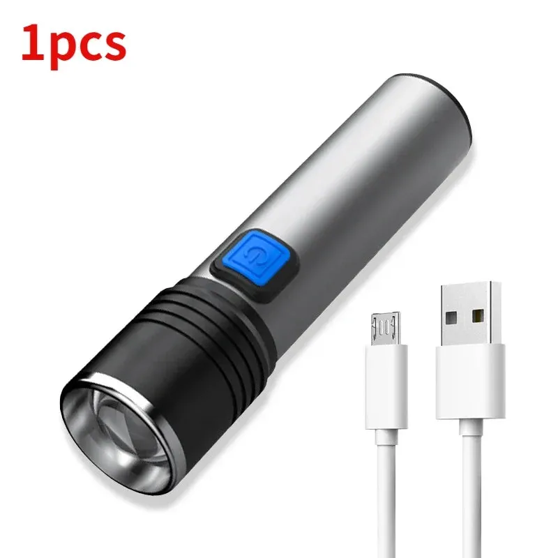 Mini UV Flashlight 395nm, Zoomable, USB Rechargeable Ultraviolet Torch for Pet Stain Detection & Resin Curing