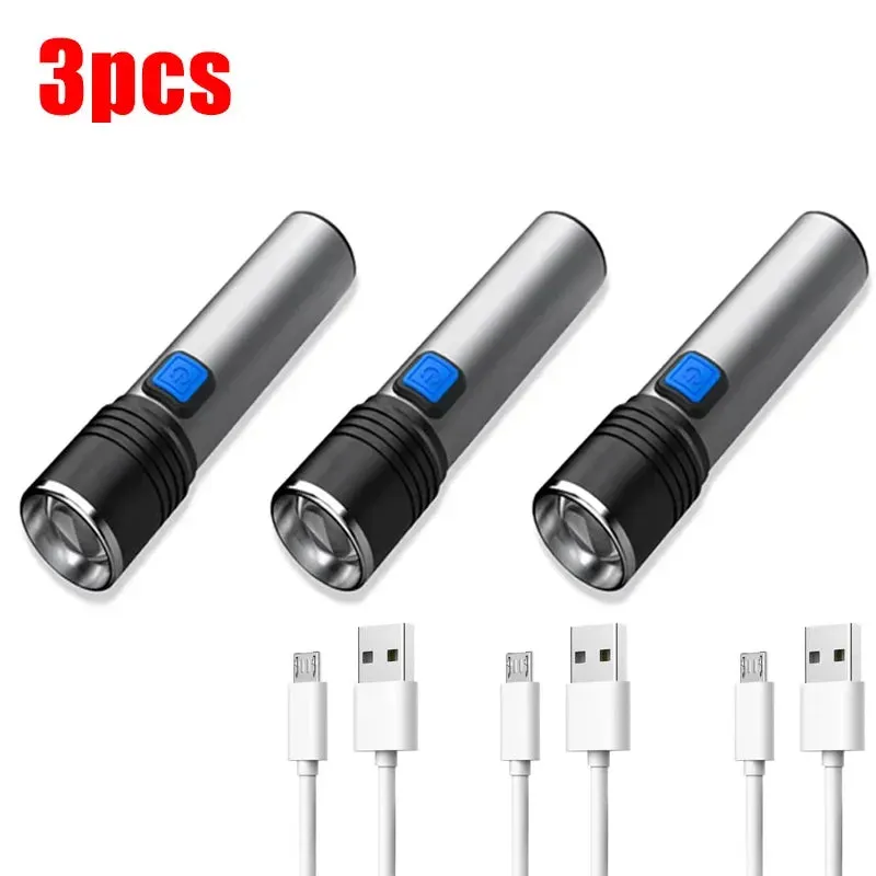 Mini UV Flashlight 395nm, Zoomable, USB Rechargeable Ultraviolet Torch for Pet Stain Detection & Resin Curing