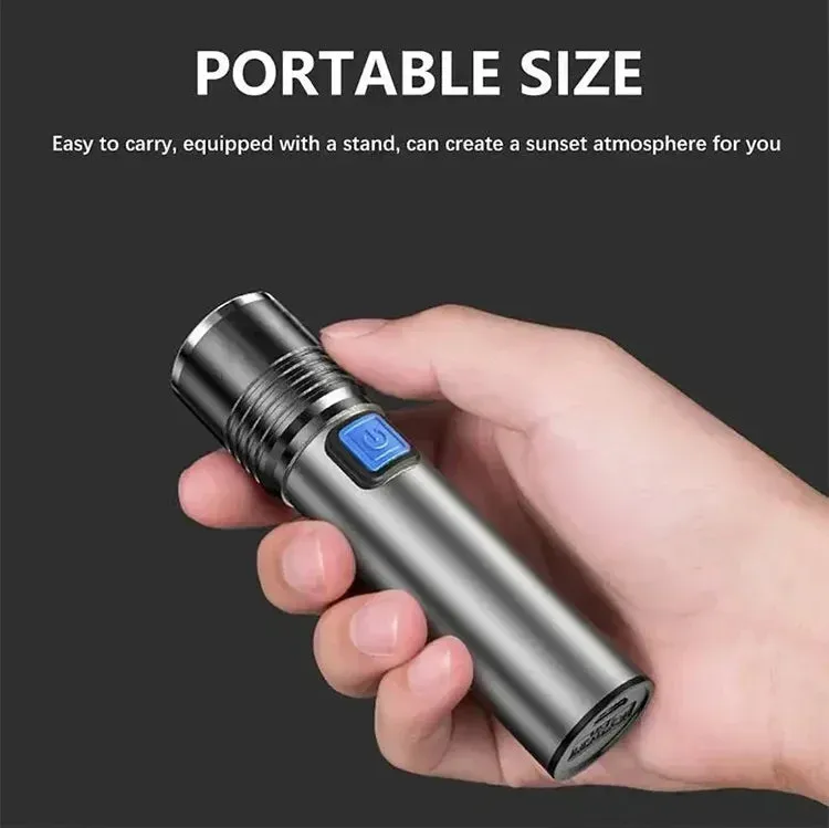 Mini UV Flashlight 395nm, Zoomable, USB Rechargeable Ultraviolet Torch for Pet Stain Detection & Resin Curing