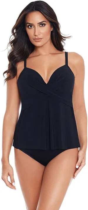 Miraclesuit Women's Swimwear Allura Underwire Foam Cup Adjustable Strap Tankini Bathing Suit TopBathing Suit Top