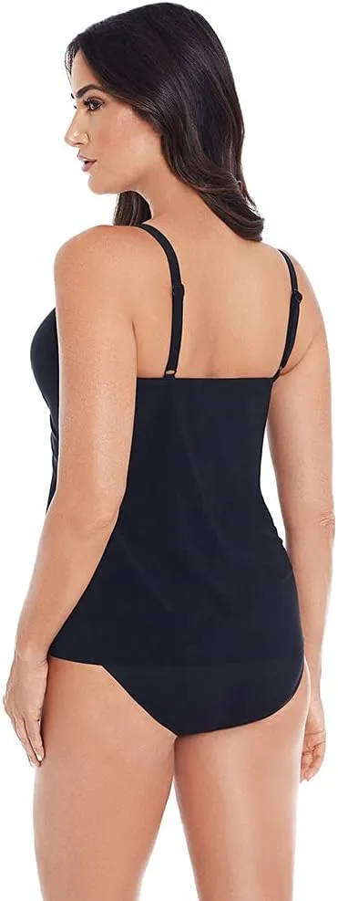 Miraclesuit Women's Swimwear Allura Underwire Foam Cup Adjustable Strap Tankini Bathing Suit TopBathing Suit Top