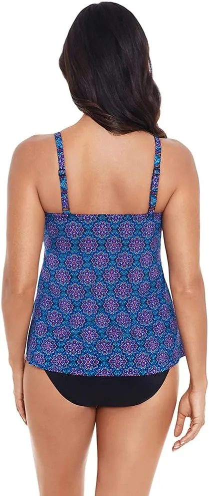 Miraclesuit Women's Swimwear Allura Underwire Foam Cup Adjustable Strap Tankini Bathing Suit TopBathing Suit Top