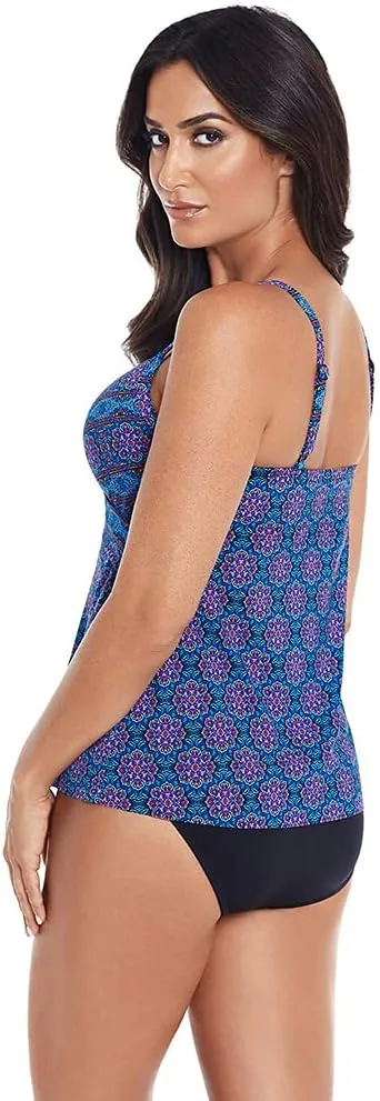 Miraclesuit Women's Swimwear Allura Underwire Foam Cup Adjustable Strap Tankini Bathing Suit TopBathing Suit Top