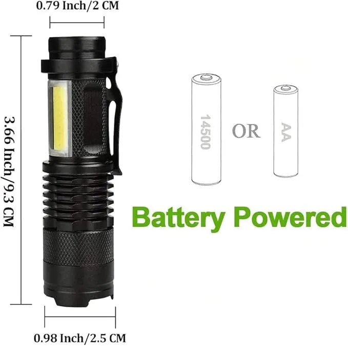 MODOAO COB LED Flashlights,Ultra Bright 4 Modes Mini Handheld Torch,Waterproof Pocket Lights Handheld Flashlight (10 Pack)