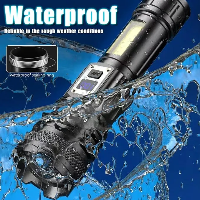 MODOAO LED Flashlights - High Lumens Camping Flashlights with COB Sidelight, Zoomable Beam - Powerful and Bright for Outdoor Use (3 Pack)