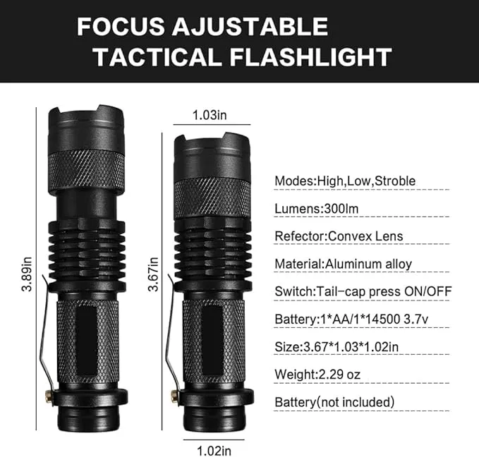 MODOAO Red Light Flashlight, 3 Modes Red Led Flashlight, Focus Zoomable,Use in Night Observation and Outdoor Activities for Camping, Hiking, Night Vision (10)